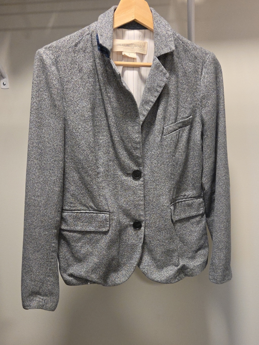 Treasure & Bond Gray Heather Two-Button Blazer